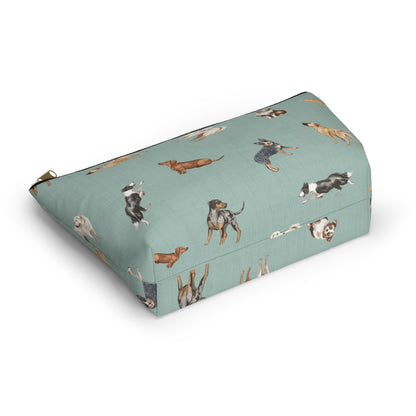 Cow Dogs Pencil Pouch in Turquoise