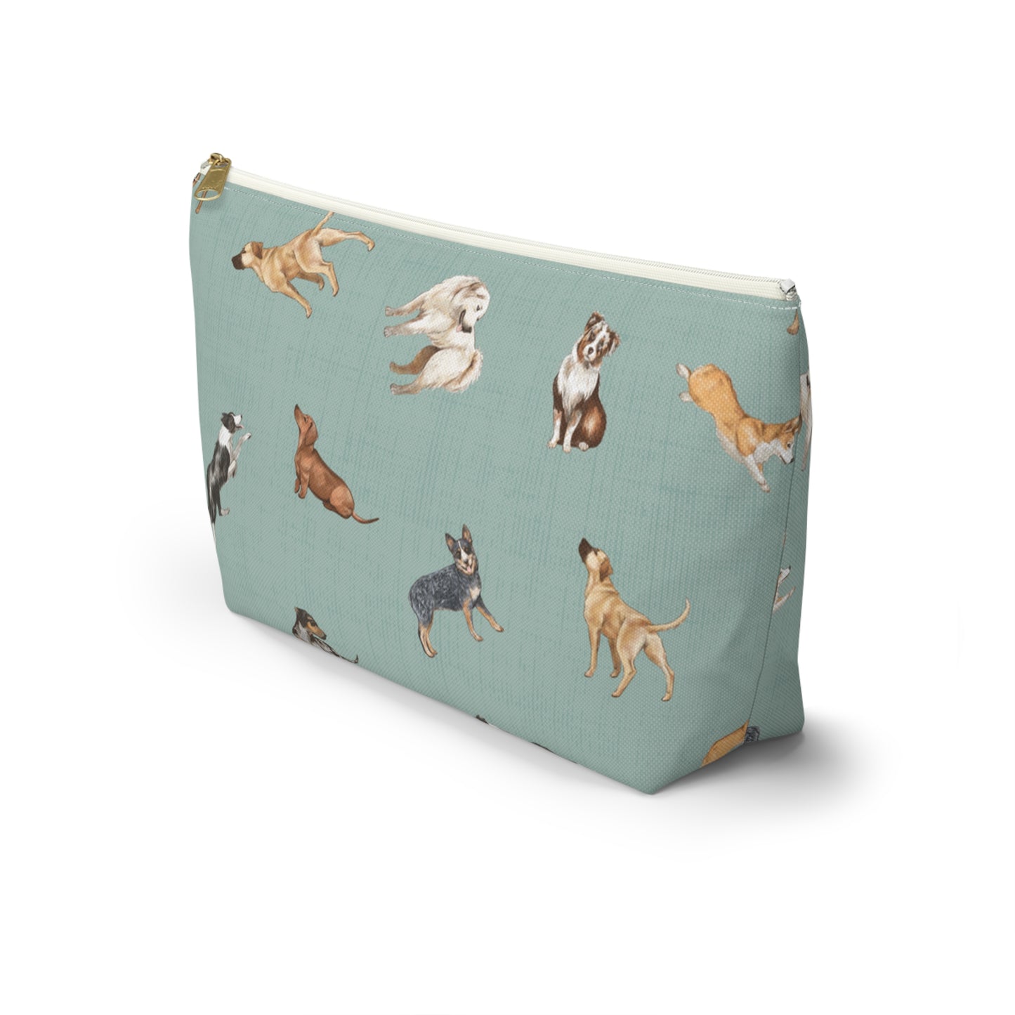 Cow Dogs Pencil Pouch in Turquoise