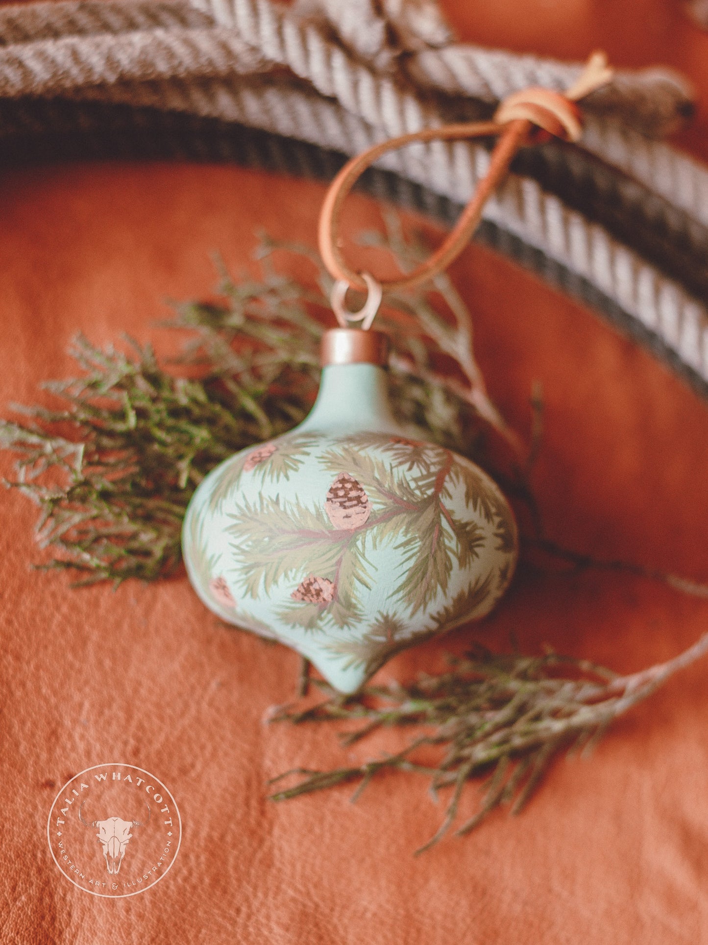 Pine Boughs Ceramic Ornament