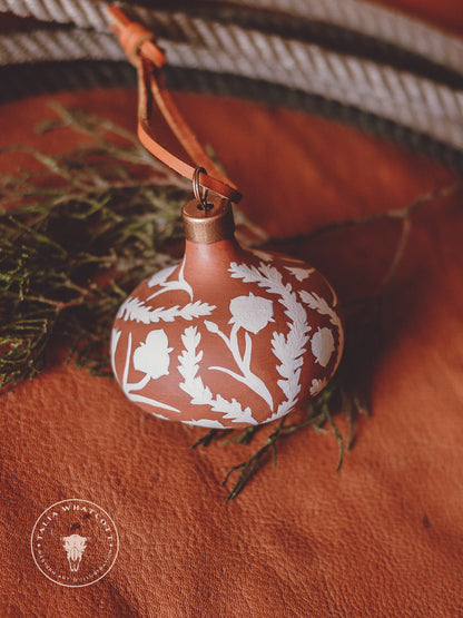 Terra Cotta Sego Lilies Ceramic Ornament