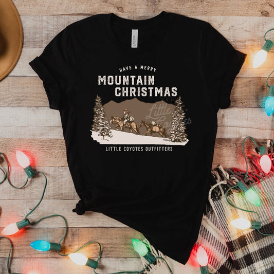 *Pre-Order* Mountain Christmas Graphic Tee in Black