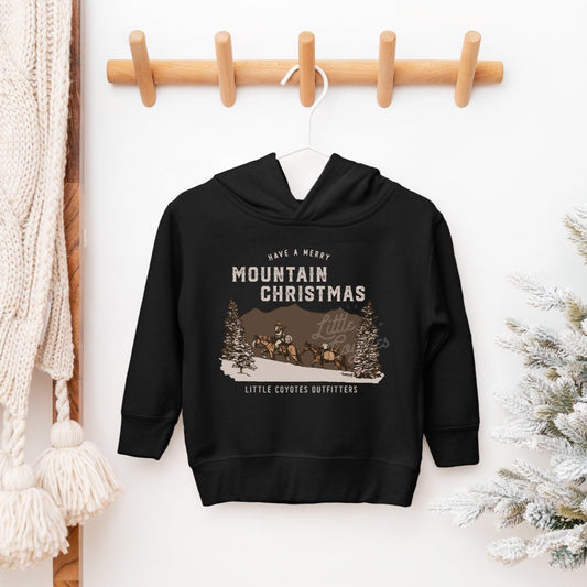 Pre-Order Mountain Christmas Kids Hoodie in Black