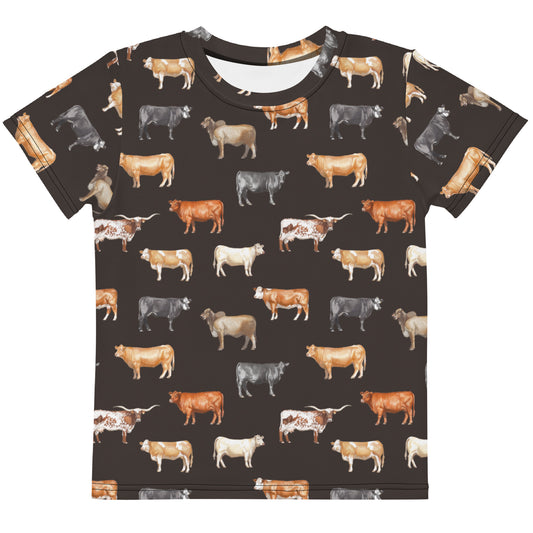 Beef Cows Little Kids Tee in Black