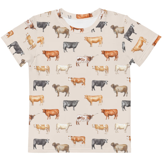 Beef Cows Little Kids Tee in Cream