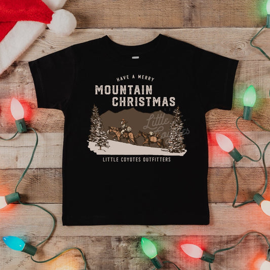 *Pre-Order* Mountain Christmas Kids Graphic Tee in Black